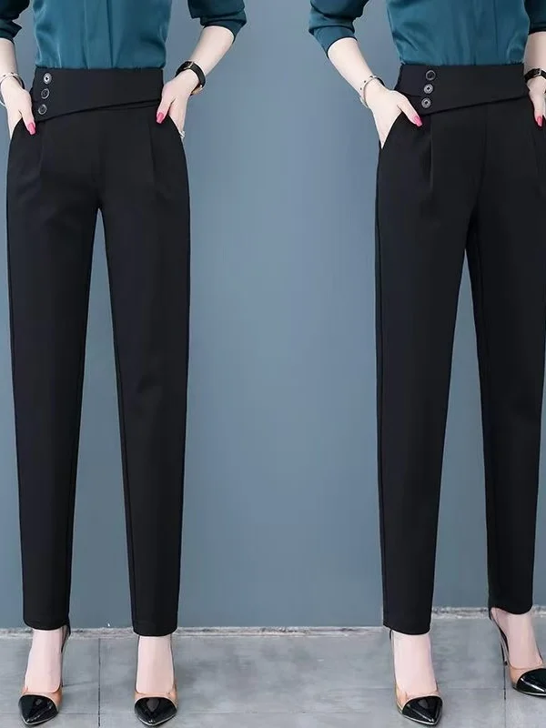 Black Slimming High Waist Wide Leg Pants Women's Loose Fit Summer Fashionable Versatile Thin Harlan Trousers Korean Style
Black Slimming High Waist Wide Leg Pants Women's Loose Fit Summer Fashionable Versatile Thin Harlan Trousers Korean Style