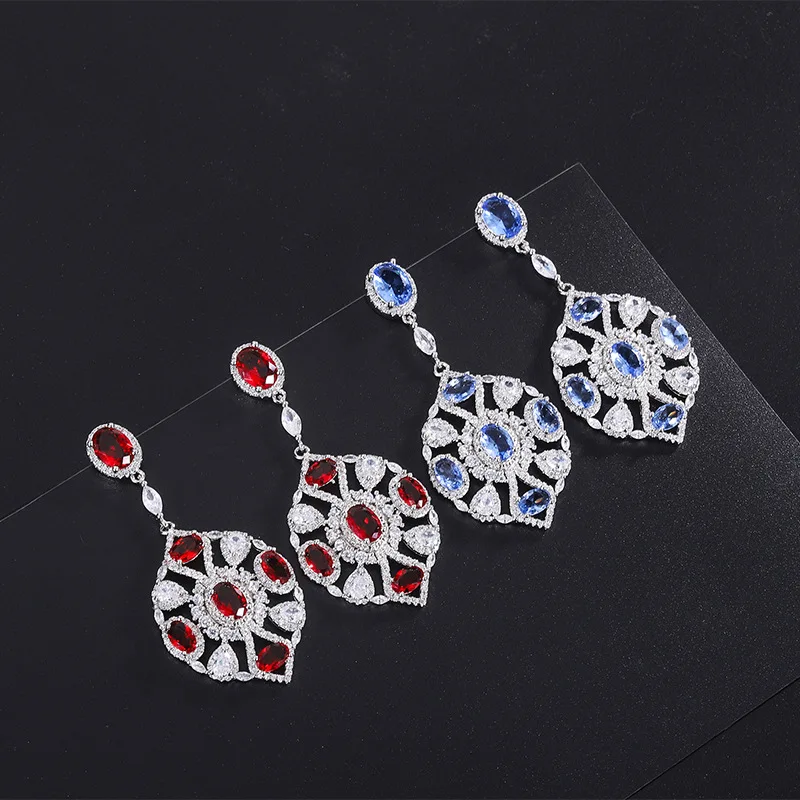 S925 Silver Needle European and American Fashion Jewelry Accessories Red Treasure Tanzanite Blue Earrings Wholesale for Women
S925 Silver Needle European and American Fashion Jewelry Accessories Red Treasure Tanzanite Blue Earrings Wholesale for Women