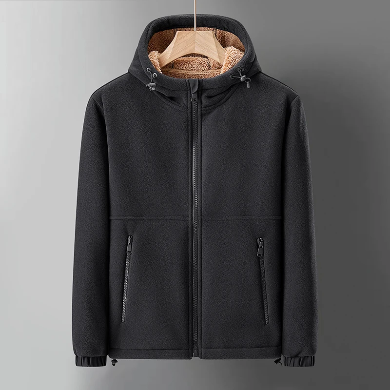 Outdoor Winter Men's Clothing Fleece Jacket Thick Cold-proof Hooded Polar Fleece Coat Men's Sports Outdoor Warm Lamb Wool Parka
Outdoor Winter Men's Clothing Fleece Jacket Thick Cold-proof Hooded Polar Fleece Coat Men's Sports Outdoor Warm Lamb Wool Parka