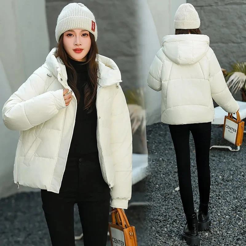 Fashion Hooded Cotton Coat Women Solid Thicken Warm Zipper Outwear 2025 Winter New Chic Temperament Lady Puffer Jacket
Fashion Hooded Cotton Coat Women Solid Thicken Warm Zipper Outwear 2025 Winter New Chic Temperament Lady Puffer Jacket