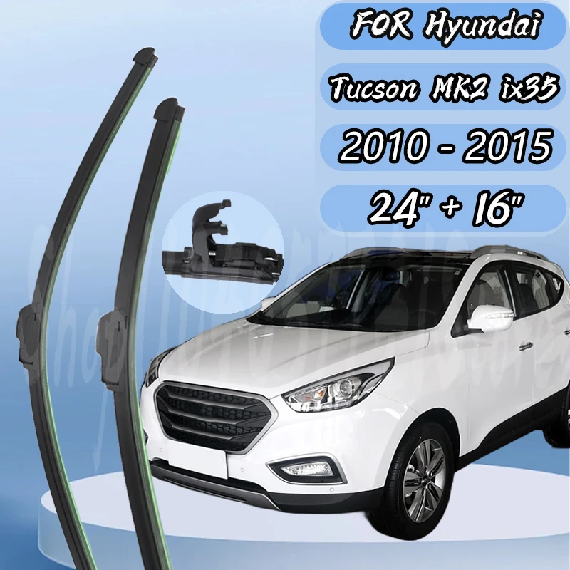 Front Wiper Blades Set Kit For Hyundai Tucson MK2 ix35 2010-2015 Windshield Windscreen Window 24"+16" Silent upgrade
Front Wiper Blades Set Kit For Hyundai Tucson MK2 ix35 2010-2015 Windshield Windscreen Window 24"+16" Silent upgrade