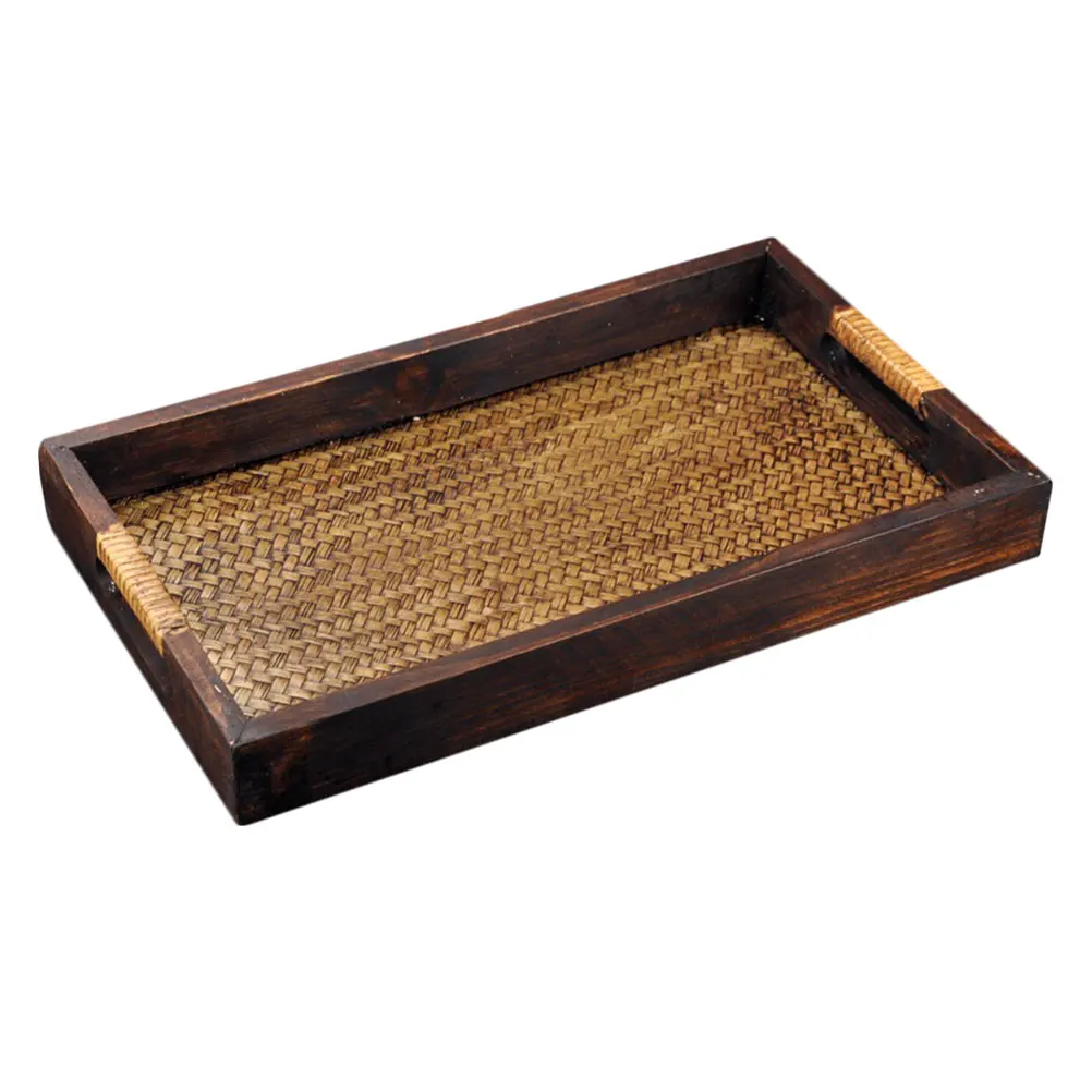 1pc Rustic Wooden Serving Tray Bamboo Weaving Tea Cup Storage Plate SPA Salon Tray Coffee Table Strips Skid Resistant
1pc Rustic Wooden Serving Tray Bamboo Weaving Tea Cup Storage Plate SPA Salon Tray Coffee Table Strips Skid Resistant