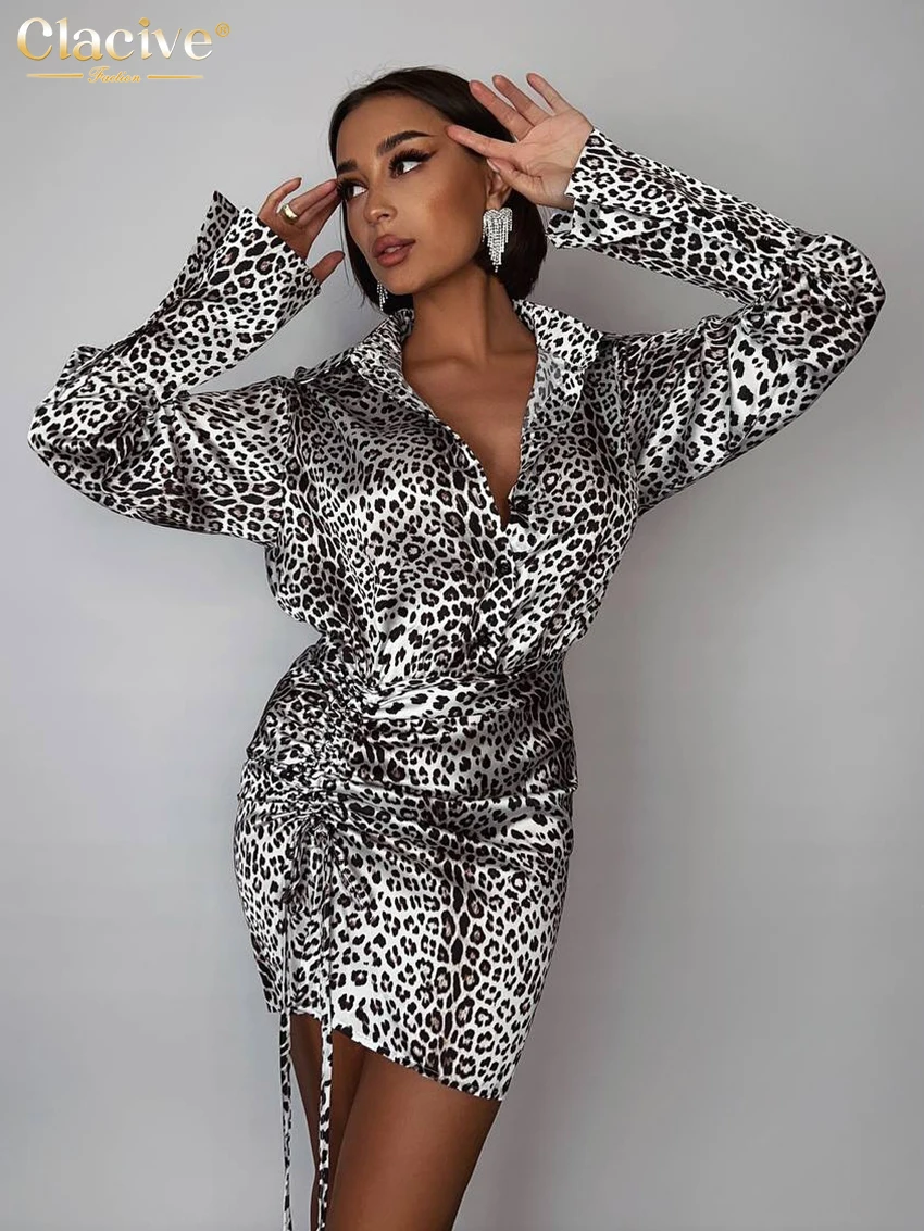 Clacive Fashion Loose Leopard Print Women Dress 2026 Vintage Lapel Long Sleeve Mini Dresses Elegant Classic Lace-Up Female Dress
Clacive Fashion Loose Leopard Print Women Dress 2026 Vintage Lapel Long Sleeve Mini Dresses Elegant Classic Lace-Up Female Dress
