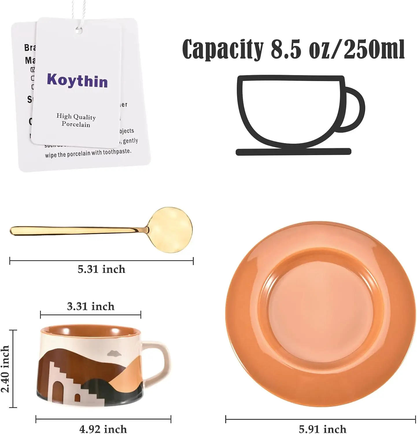Ceramic Coffee Mug, Creative Morandi Style Cup with Saucer for Office and , Dishwasher and Microwave Safe, 8.5 oz/250 ml for Lat
Ceramic Coffee Mug, Creative Morandi Style Cup with Saucer for Office and , Dishwasher and Microwave Safe, 8.5 oz/250 ml for Lat