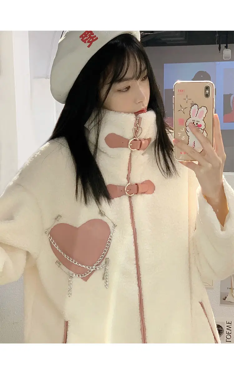 New White Lamb Wool Coat With Stand-Up Collar Women Western Fashion Plus Fleece Cardigan Oversized Sweatshirt Autumn And Winter
New White Lamb Wool Coat With Stand-Up Collar Women Western Fashion Plus Fleece Cardigan Oversized Sweatshirt Autumn And Winter