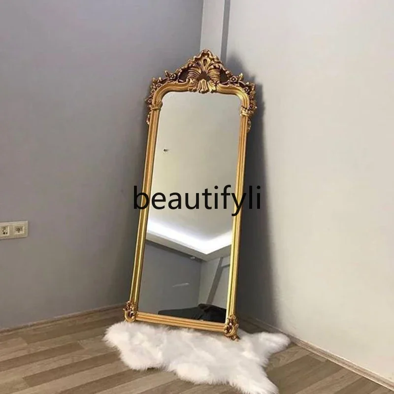 French retro carved floor-to-ceiling full-body mirror household wall-mounted wall-mounted try-on mirror
French retro carved floor-to-ceiling full-body mirror household wall-mounted wall-mounted try-on mirror