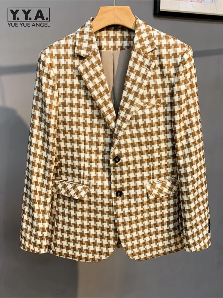 Smart Casual Mens Plaid Blazer Coat Single Breasted British Style Slim Fit Fashion Spring Autumn Office Man Business Suit Jacket
Smart Casual Mens Plaid Blazer Coat Single Breasted British Style Slim Fit Fashion Spring Autumn Office Man Business Suit Jacket