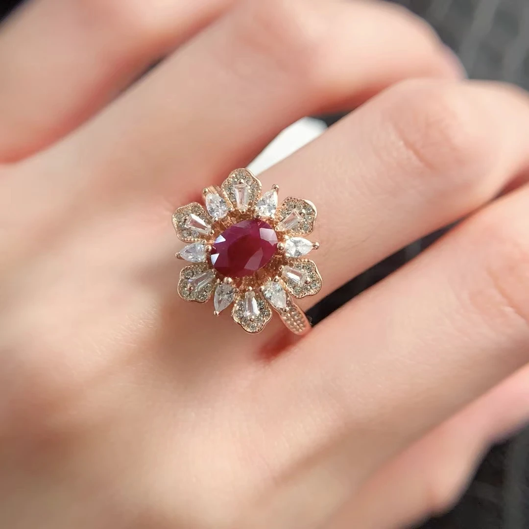 Natural Ruby Ring for Bride 7mm*5mm Genuine Myanmar Ruby Silver Ring Vintage Style 18K Gold Plated 925 Silver Gemstone Jewelry
Natural Ruby Ring for Bride 7mm*5mm Genuine Myanmar Ruby Silver Ring Vintage Style 18K Gold Plated 925 Silver Gemstone Jewelry