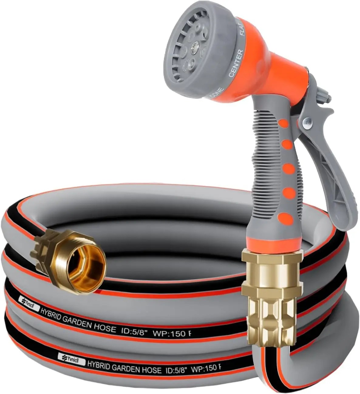 10ft Heavy Duty Rubber Water Hose, Hybrid Durable No Kink Garden Hose with Sprayer Nozzle & 3/4" Brass Fittings
10ft Heavy Duty Rubber Water Hose, Hybrid Durable No Kink Garden Hose with Sprayer Nozzle & 3/4" Brass Fittings