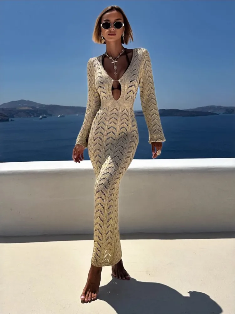 Сексуальное женское длинное вязаное пляжное платье с глубоким v-образным вырезом без рукавов, накидка на бикини, осеннее праздничное платье с открытой спиной 2026
Сексуальное женское длинное вязаное пляжное платье с глубоким v-образным вырезом без рукавов, накидка на бикини, осеннее праздничное платье с открытой спиной 2026
