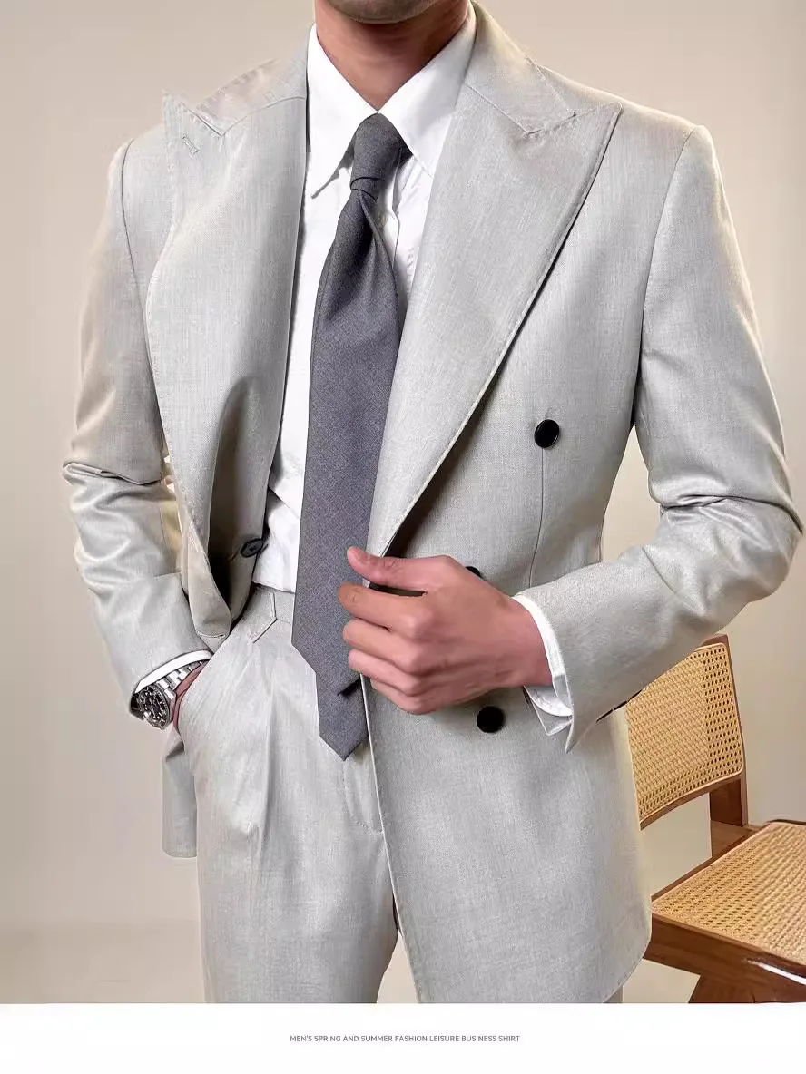 Color Gray Suit (Blazer + Trousers) Formal Business Office Men's Suits Fashionable Casual Host Evening Gown
Color Gray Suit (Blazer + Trousers) Formal Business Office Men's Suits Fashionable Casual Host Evening Gown