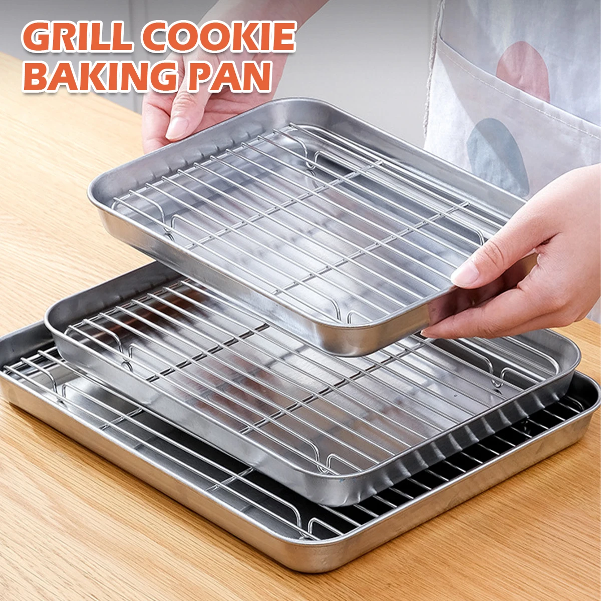Stainless Steel Baking Pan Tray With Wire Rack Cake Baking BBQ Pan Tray Plate Oven Brownie Rack Cooking Roasting Grilling Tool
Stainless Steel Baking Pan Tray With Wire Rack Cake Baking BBQ Pan Tray Plate Oven Brownie Rack Cooking Roasting Grilling Tool