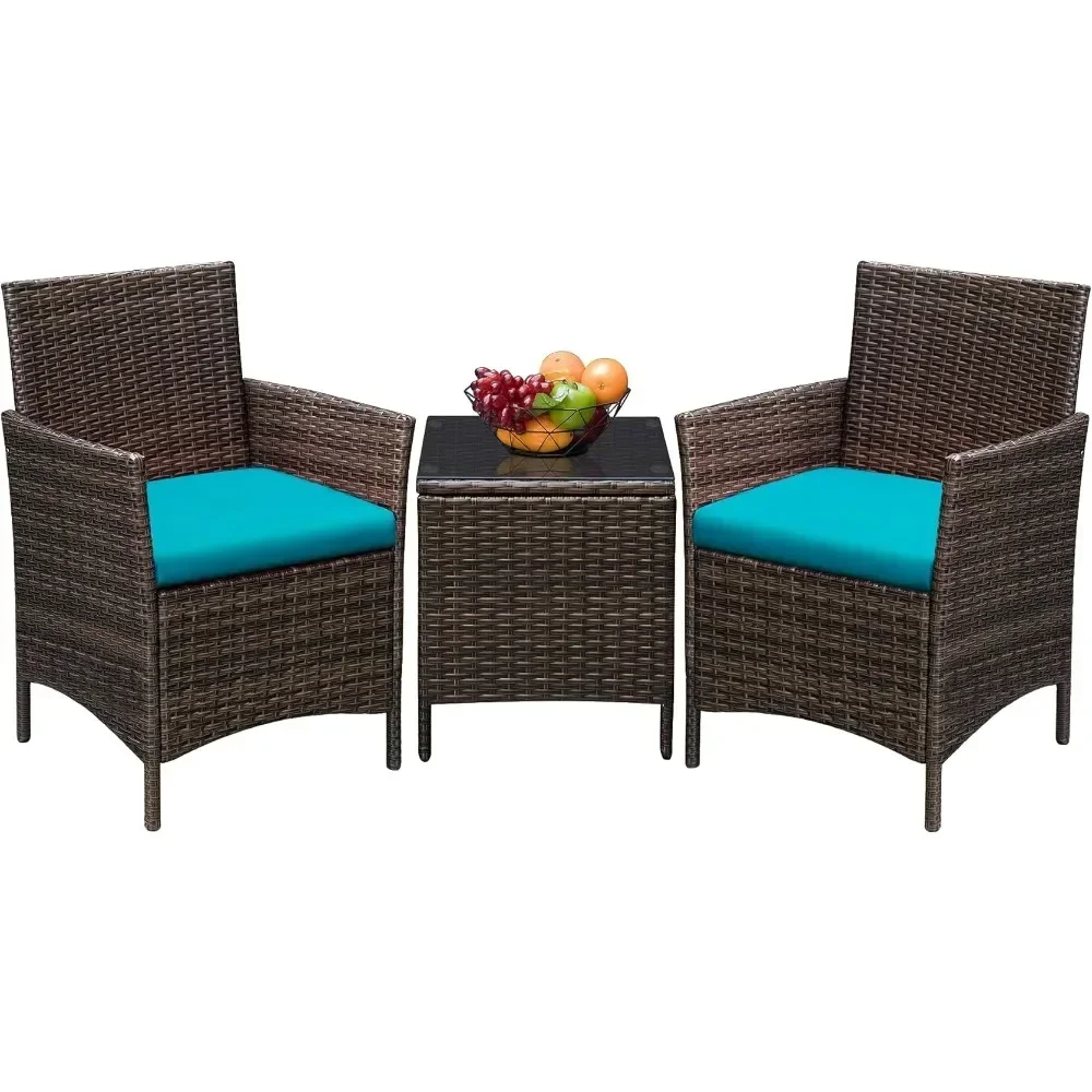 3-Piece Patio Set, Wicker Chairs with Glass Top Square Coffee Table & Cushions, All-Weather Outdoor Rattan Furniture Set
3-Piece Patio Set, Wicker Chairs with Glass Top Square Coffee Table & Cushions, All-Weather Outdoor Rattan Furniture Set