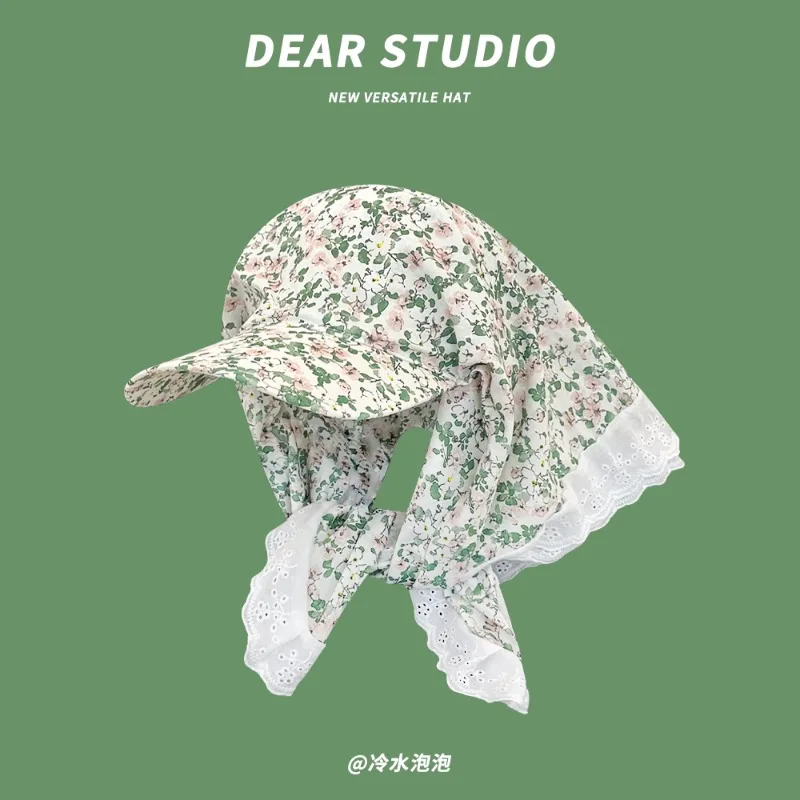 Korean Small Fresh Floral Strap Headscarf Hat Women's Summer Niche Fashion Triangle Towel Thin Sunshade Curved Brim Sun Cap
Korean Small Fresh Floral Strap Headscarf Hat Women's Summer Niche Fashion Triangle Towel Thin Sunshade Curved Brim Sun Cap