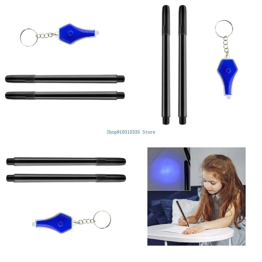 2Pcs Invisible Inks Pen Set With Light Keychain For Secret Messages Secret Pen for Kid Birthday Christmas Parties
2Pcs Invisible Inks Pen Set With Light Keychain For Secret Messages Secret Pen for Kid Birthday Christmas Parties