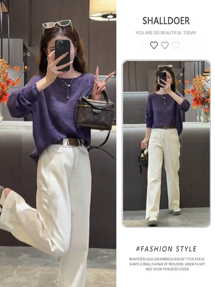 Casual Korean Style Long Sleeve Pure Color Top And Wide Leg Pants Set Women's Fashion Autumn New Arrival Comfortable Breathable
Casual Korean Style Long Sleeve Pure Color Top And Wide Leg Pants Set Women's Fashion Autumn New Arrival Comfortable Breathable