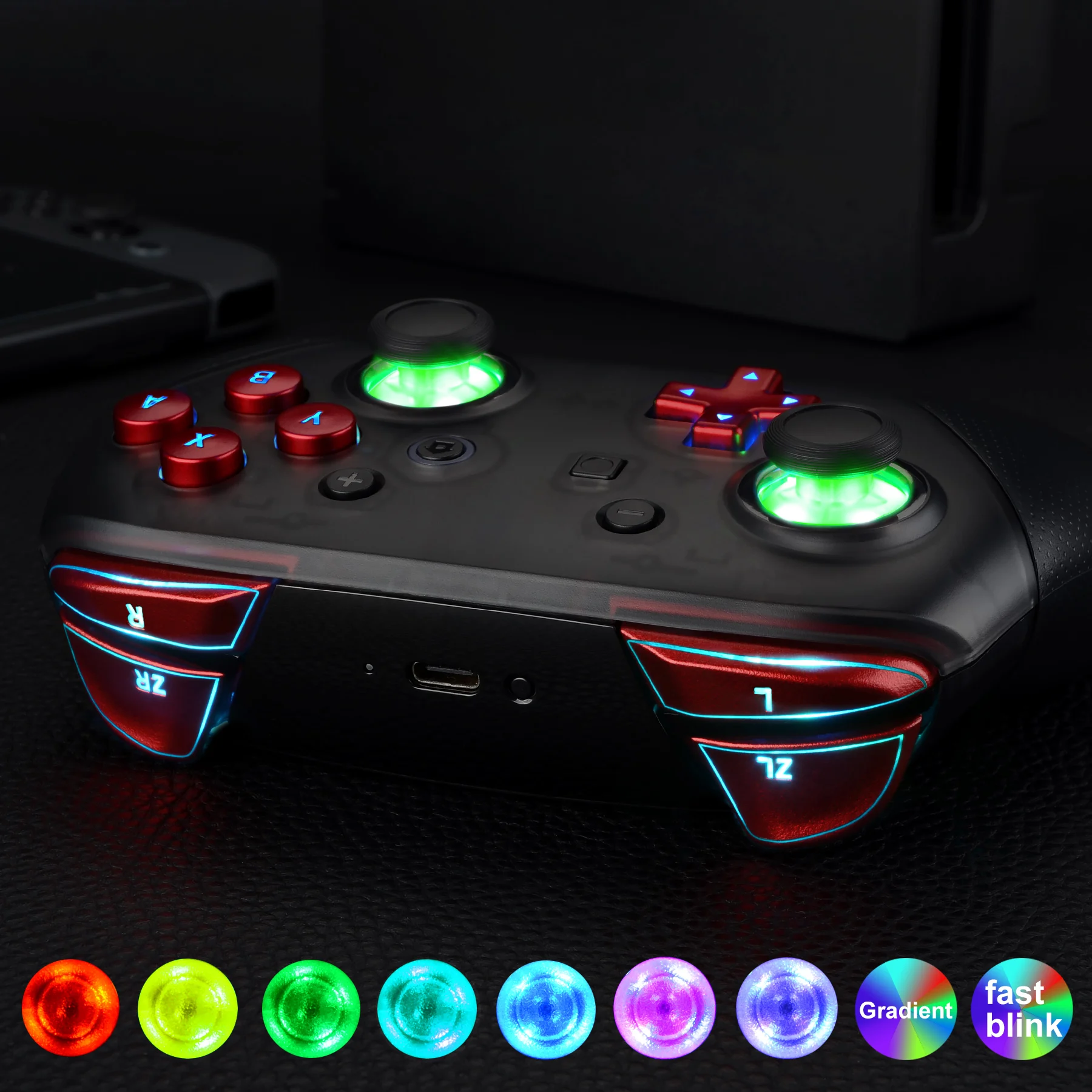 eXtremeRate Scarlet Red Luminated Thumbsticks D-pad Face Buttons DIY DTFS LED Kit V2 for Nintendo Switch Pro Controller
eXtremeRate Scarlet Red Luminated Thumbsticks D-pad Face Buttons DIY DTFS LED Kit V2 for Nintendo Switch Pro Controller