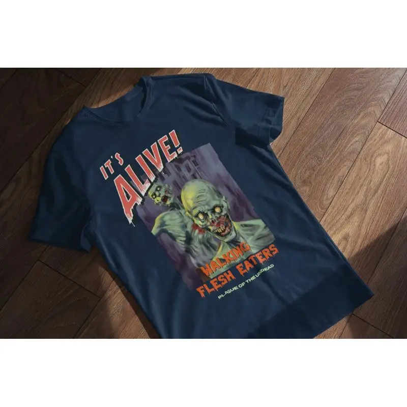 Футболка из фильма ужасов в стиле ретро с плакатом зомби, Джерси на Хэллоуин 
Футболка из фильма ужасов в стиле ретро с плакатом зомби, Джерси на Хэллоуин