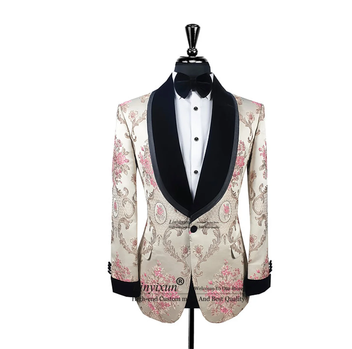 Fashion Gold Embroidery Floral Men Suits Shawl Lapel Groom Wedding Tuxedos 2 Pieces Sets Male Prom Blazer Slim Fit Costume Homme
Fashion Gold Embroidery Floral Men Suits Shawl Lapel Groom Wedding Tuxedos 2 Pieces Sets Male Prom Blazer Slim Fit Costume Homme