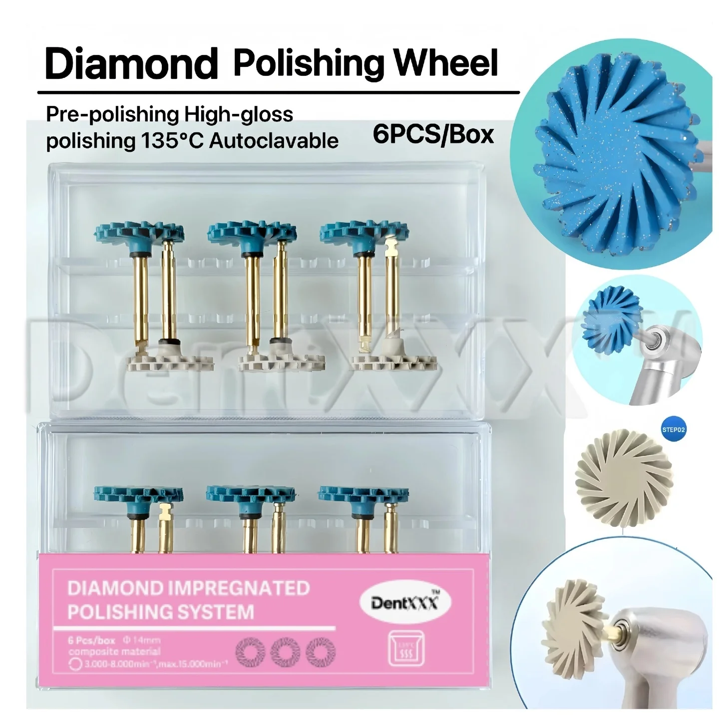 6Pcs Rubber Diamond Polishing Disc Kit, Coarse/Medium/Fine Polishing Wheel, Two-Step/Three-Step Polishing
6Pcs Rubber Diamond Polishing Disc Kit, Coarse/Medium/Fine Polishing Wheel, Two-Step/Three-Step Polishing