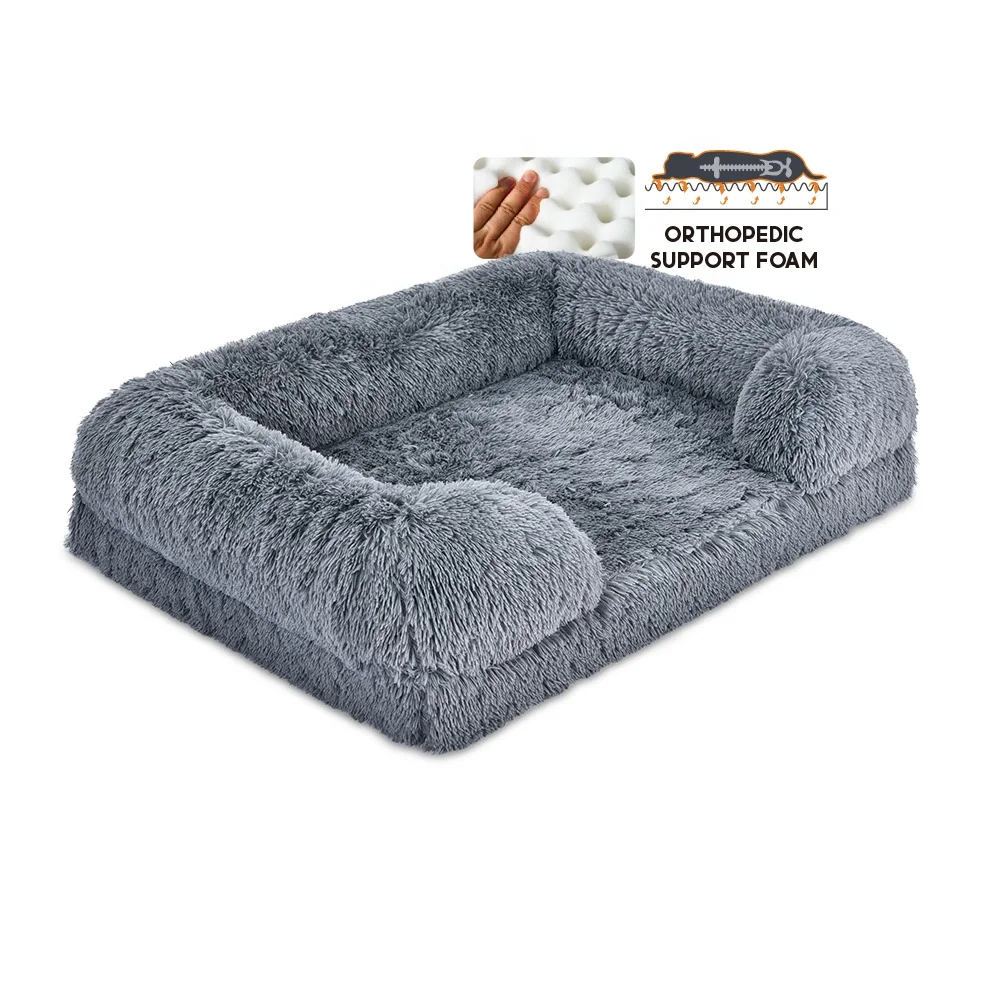 Large Memory Foam Orthopedic Pet Bed Luxury Fluffy Faux Fur Plush Dog Sofa Bolster Bed for Large Dogs
Large Memory Foam Orthopedic Pet Bed Luxury Fluffy Faux Fur Plush Dog Sofa Bolster Bed for Large Dogs