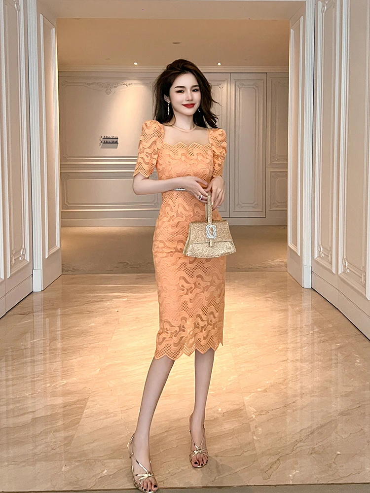 Hebe Lace Dress Party Hostess Birthday Graduation High Waist Slim Fit Long Dress Elegant Sensation Casual Wear Short Sleeve
Hebe Lace Dress Party Hostess Birthday Graduation High Waist Slim Fit Long Dress Elegant Sensation Casual Wear Short Sleeve