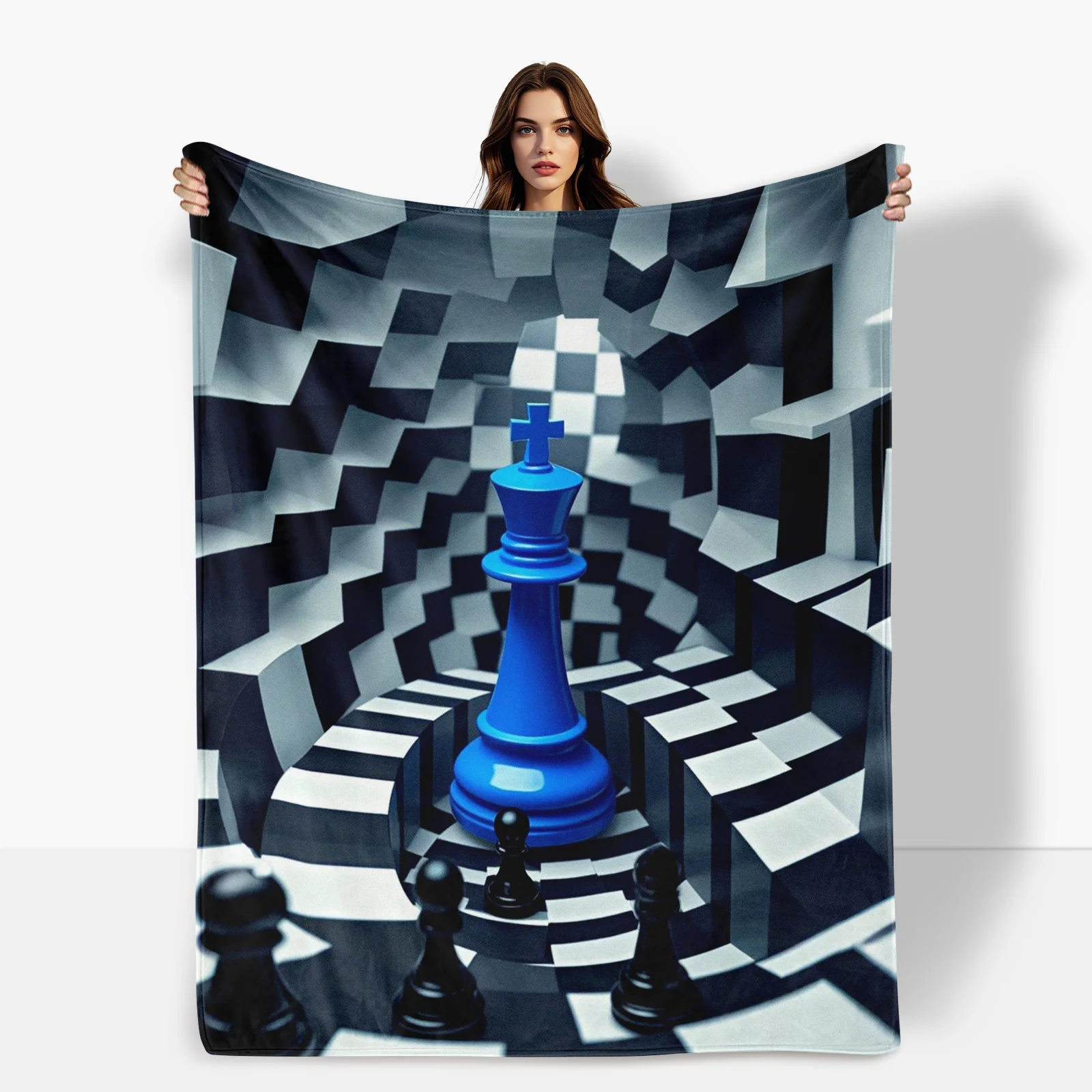 Chess Themed Blue And Black White Checkerboard Creative Design Blanket For Stylish Home Decor Or Unique Gift Idea
Chess Themed Blue And Black White Checkerboard Creative Design Blanket For Stylish Home Decor Or Unique Gift Idea