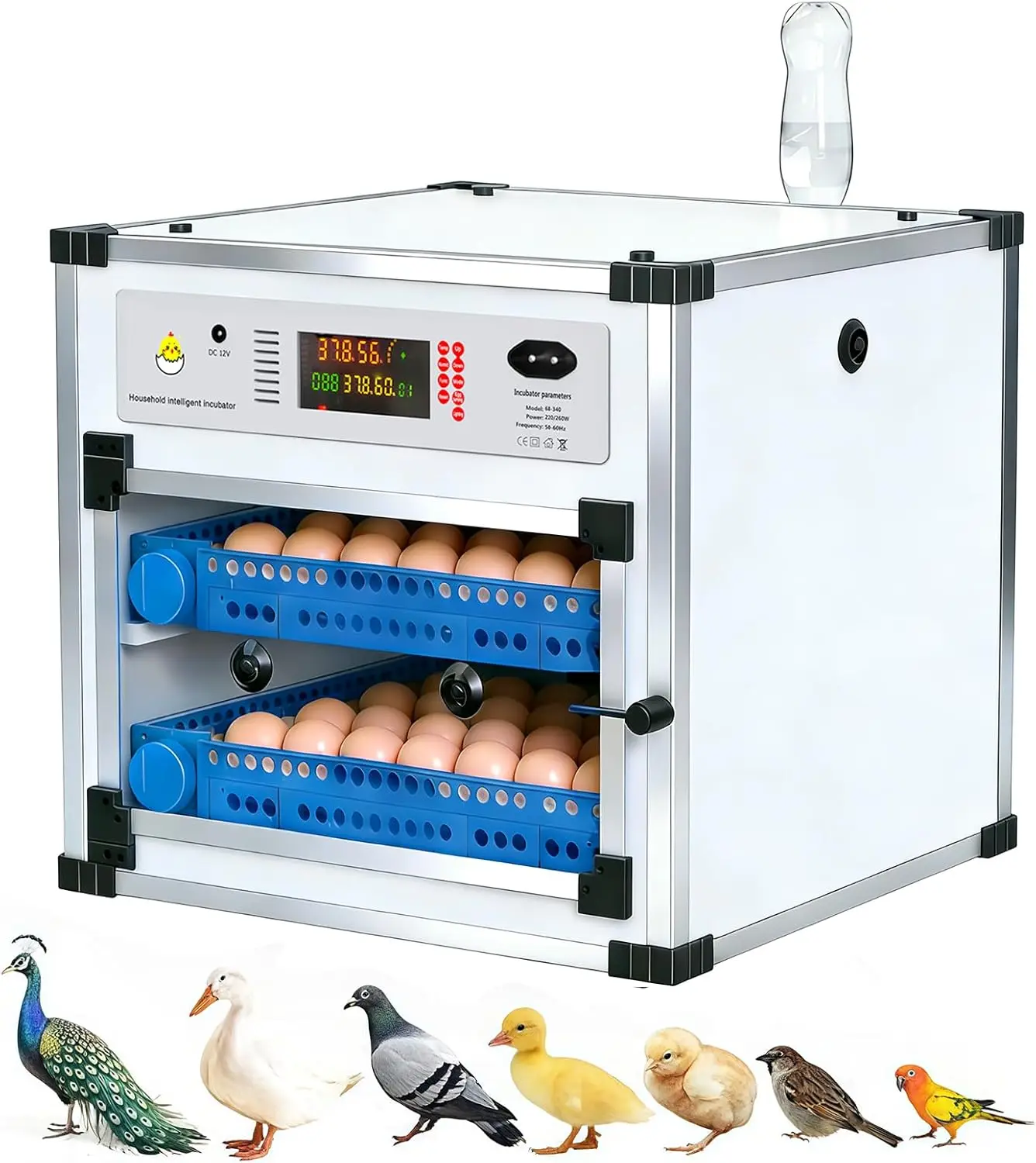 136 Egg Incubator with Auto Turner, Digital Temp & Humidity Control, Water Refill for Chicken Duck Goose Pigeon
136 Egg Incubator with Auto Turner, Digital Temp & Humidity Control, Water Refill for Chicken Duck Goose Pigeon