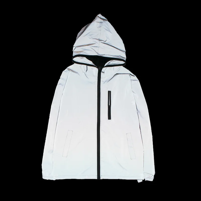 Men's Outdoor Full Reflective Jackets Hooded Loose Windproof Night Shiny Coats 5XL Men Spring Autumn Reflective Windbreaker
Men's Outdoor Full Reflective Jackets Hooded Loose Windproof Night Shiny Coats 5XL Men Spring Autumn Reflective Windbreaker