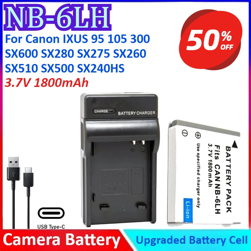 NB-6LH 3.7V 1800mAh Camera Battery+Charger For Canon IXUS 95 105 300 310 SX600 SX280 SX275 SX260 SX510 SX500 SX240HS
NB-6LH 3.7V 1800mAh Camera Battery+Charger For Canon IXUS 95 105 300 310 SX600 SX280 SX275 SX260 SX510 SX500 SX240HS