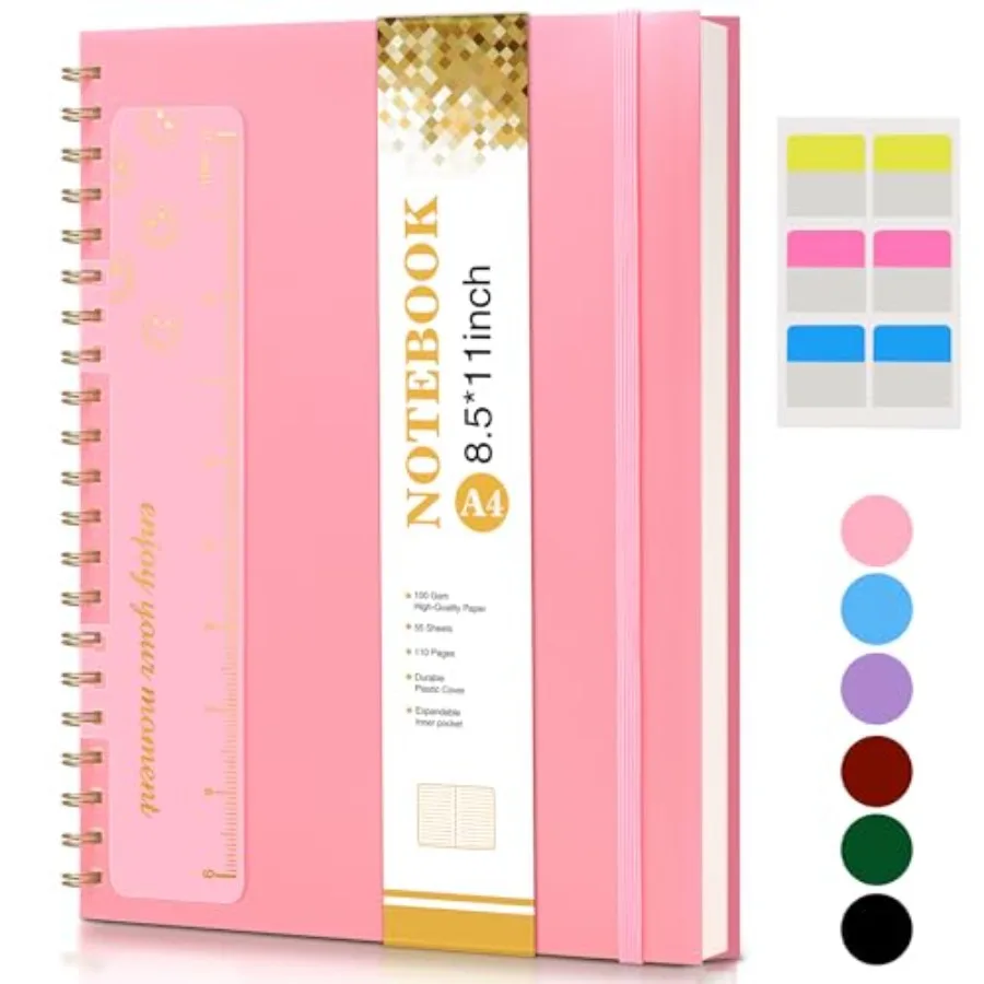 Spiral Notebook Journal 8.5" x 11", A4 Large Notebooks for Women Men, College Ruled d Journal, 100 GSM Paper, Plastic Hardcover
Spiral Notebook Journal 8.5" x 11", A4 Large Notebooks for Women Men, College Ruled d Journal, 100 GSM Paper, Plastic Hardcover