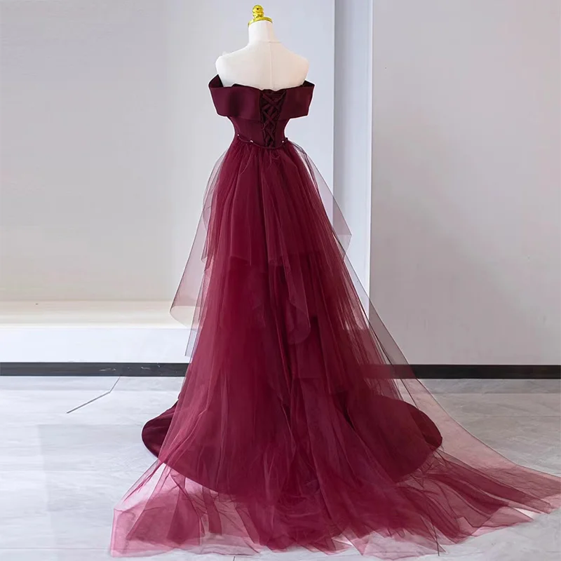 Ele Red Wedding Dr One oulder Fi Tail Slimming Bridal Gown Long Evening Dr Luxury mat Summer Wedding Dr
Ele Red Wedding Dr One oulder Fi Tail Slimming Bridal Gown Long Evening Dr Luxury mat Summer Wedding Dr