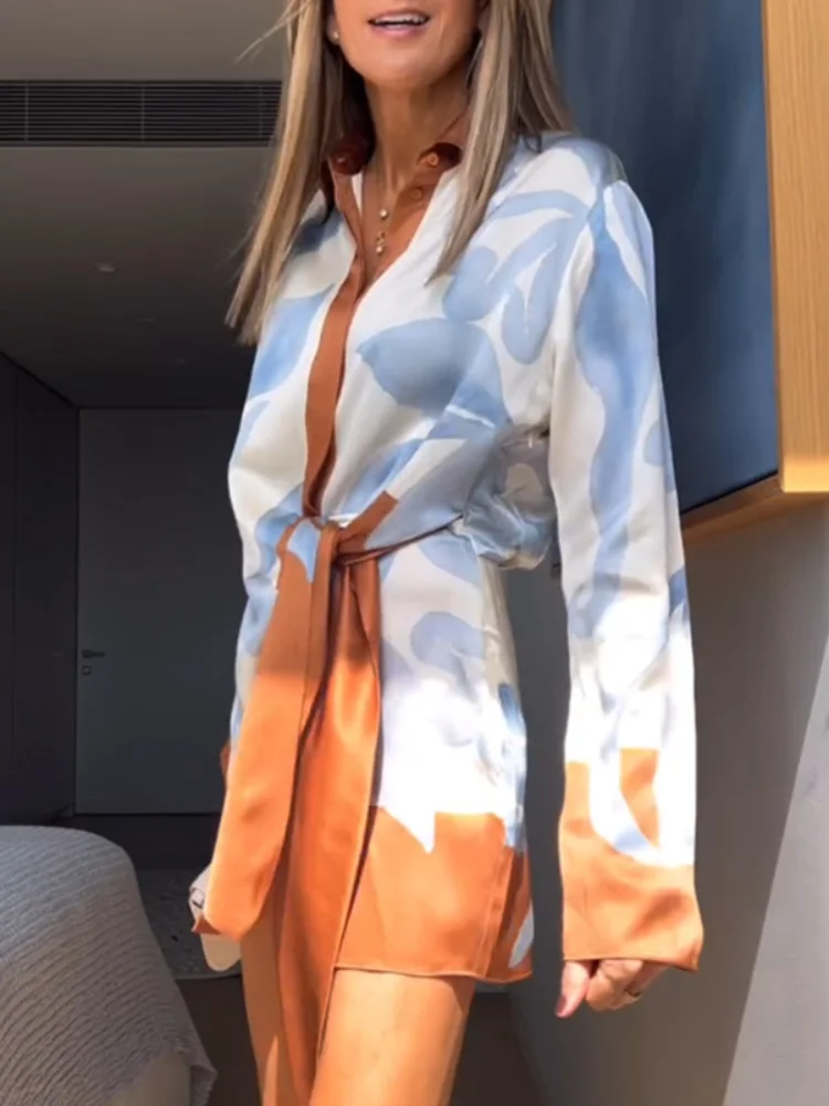 Elegant New Graphic Long Sleeve Loose Mini Dress Casual Women Tie-up Party Dress Ladies Fashion Lapel Collar 2026 Shirts Dress
Elegant New Graphic Long Sleeve Loose Mini Dress Casual Women Tie-up Party Dress Ladies Fashion Lapel Collar 2026 Shirts Dress