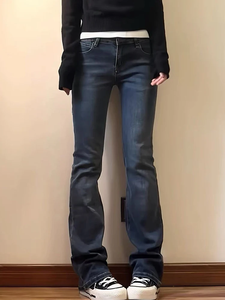 American Style Retro Deep Blue High Waist Design Sense Flared Jeans Women's Autumn Winter Slimming Narrow Straight Long Pants
American Style Retro Deep Blue High Waist Design Sense Flared Jeans Women's Autumn Winter Slimming Narrow Straight Long Pants