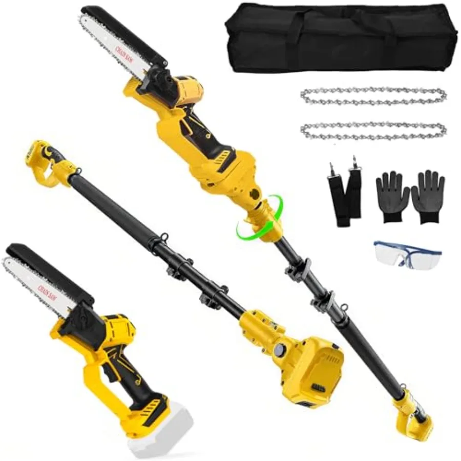 Аккумуляторная бесщеточная пила 2 в 1 с 6 головками бензопилы и удлинителем максимального действия 15 футов для эффективной обрезки ветвей деревьев и дерева
Аккумуляторная бесщеточная пила 2 в 1 с 6 головками бензопилы и удлинителем максимального действия 15 футов для эффективной обрезки ветвей деревьев и дерева