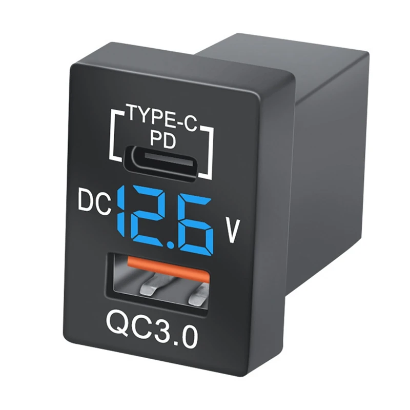 New Charger QC3.0 USB Car Charger Socket PD Type-C Charger With LED Digital Voltmeter For New Toyota Quick Charge
New Charger QC3.0 USB Car Charger Socket PD Type-C Charger With LED Digital Voltmeter For New Toyota Quick Charge