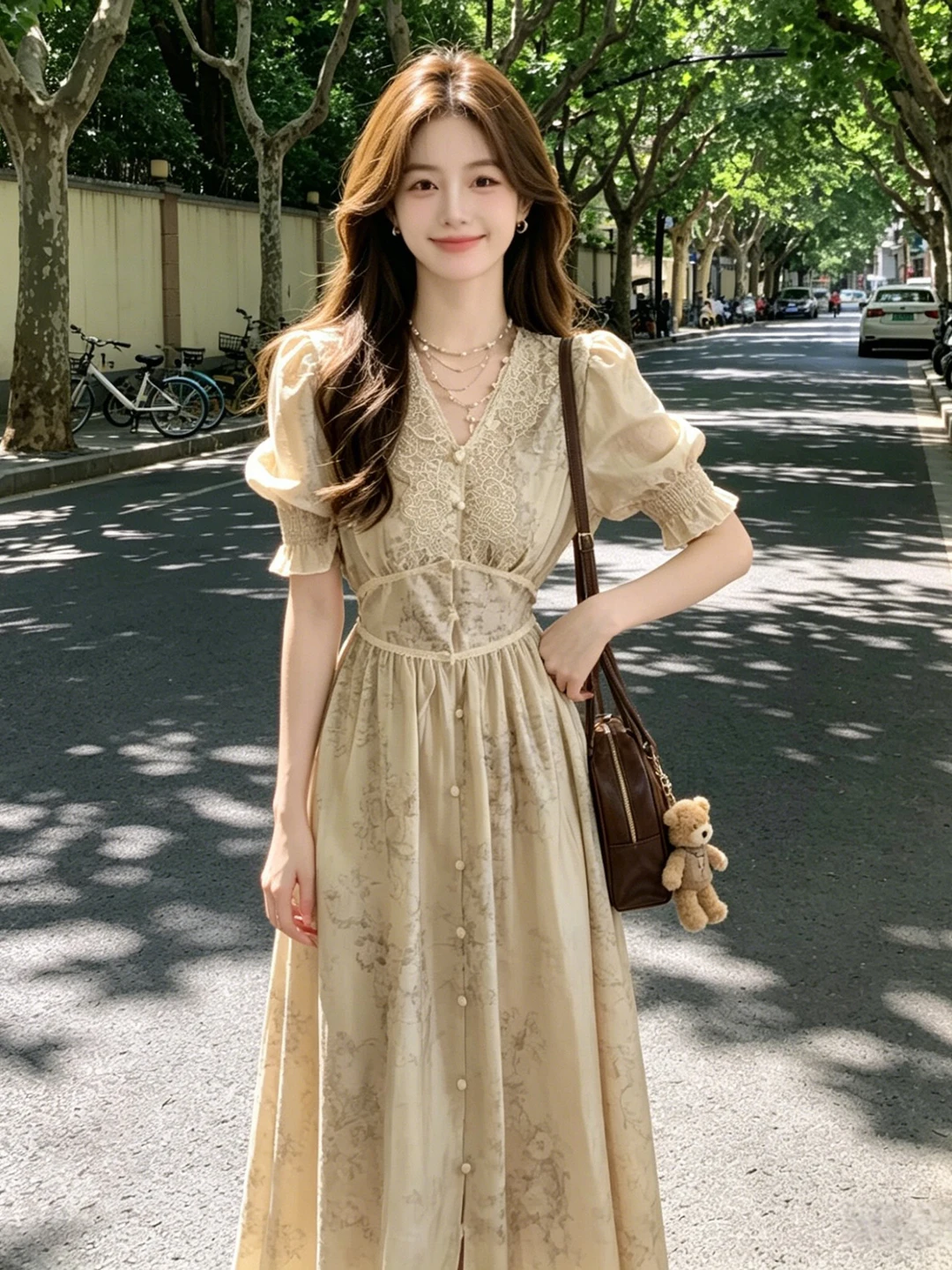Retro Gentle Style V-Neck Waist-Cinching Slimming Tea Break Dress Unique Not Repeating Summer Cotton Floral Print Dress
Retro Gentle Style V-Neck Waist-Cinching Slimming Tea Break Dress Unique Not Repeating Summer Cotton Floral Print Dress