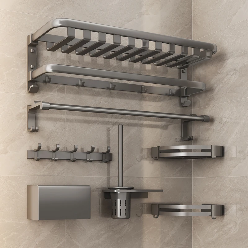XK Gun Gray Aluminum Towel Rack Bathroom Punch-Free Wall-Mounted Folding Bathroom
XK Gun Gray Aluminum Towel Rack Bathroom Punch-Free Wall-Mounted Folding Bathroom