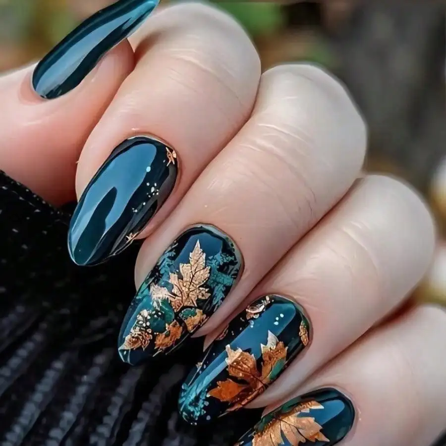 24Pcs Fall Dark Green Maple Leaf Gold 3D Nail Stickers Matte Glossy Reusable With Jelly Glue & Nail File For Women Daily Party
24Pcs Fall Dark Green Maple Leaf Gold 3D Nail Stickers Matte Glossy Reusable With Jelly Glue & Nail File For Women Daily Party
