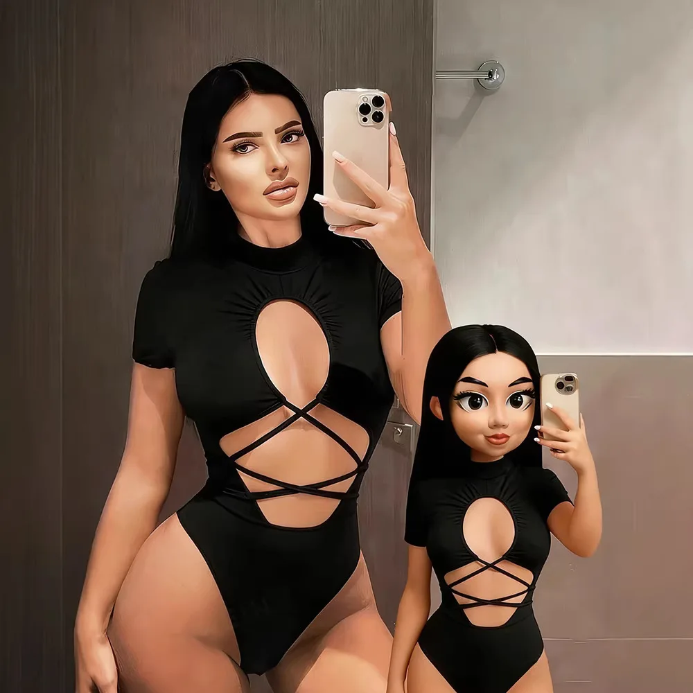 STYLISH LADY Black Cutout Lace Up Short Sleeve Bodysuit 2026 Summer Women Sexy High Neck Back Tie Slim Fit Club Party Jumpsuit
STYLISH LADY Black Cutout Lace Up Short Sleeve Bodysuit 2026 Summer Women Sexy High Neck Back Tie Slim Fit Club Party Jumpsuit