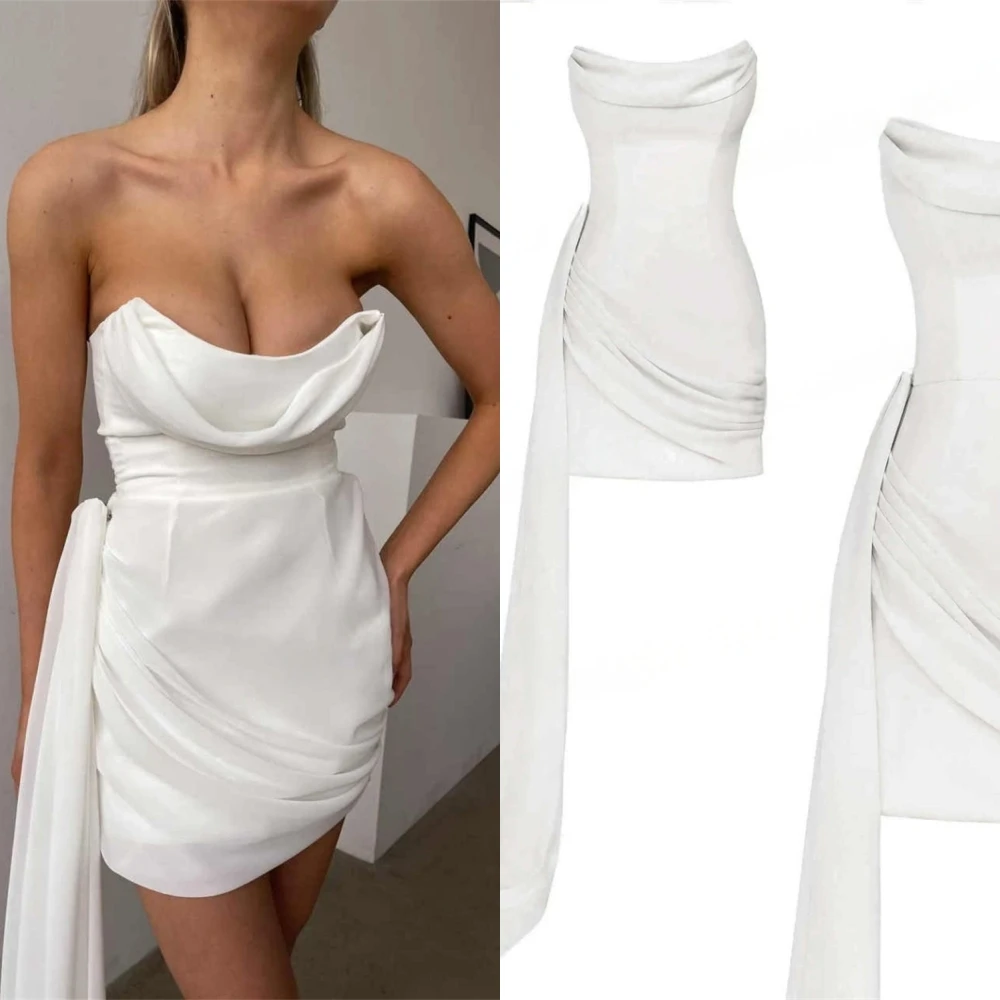 Customized High Quality White Jersey Evening Dress Elegant Graceful Strapless Sleeveless Homecoming Dress Classic Party Dress
Customized High Quality White Jersey Evening Dress Elegant Graceful Strapless Sleeveless Homecoming Dress Classic Party Dress