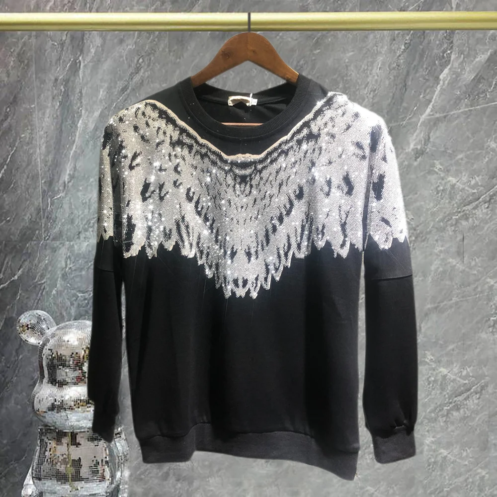 Spring Fashion Wings Bomber Jacket Top Quality Animal Rhinestone Men Varsity Sudadera Hombre Streetwear Baseball Bomber Outfit
Spring Fashion Wings Bomber Jacket Top Quality Animal Rhinestone Men Varsity Sudadera Hombre Streetwear Baseball Bomber Outfit