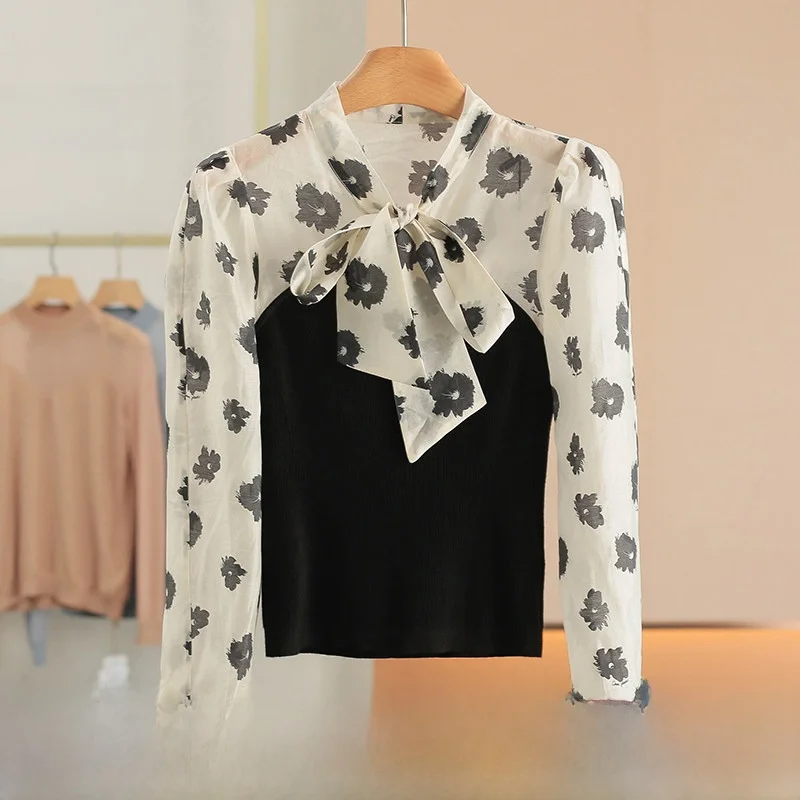 Slim Fit Knitted Shirt Spring Collection Viscose Fiber Printed Patchwork Long Sleeve Women's Comfortable Breathable Shirt
Slim Fit Knitted Shirt Spring Collection Viscose Fiber Printed Patchwork Long Sleeve Women's Comfortable Breathable Shirt