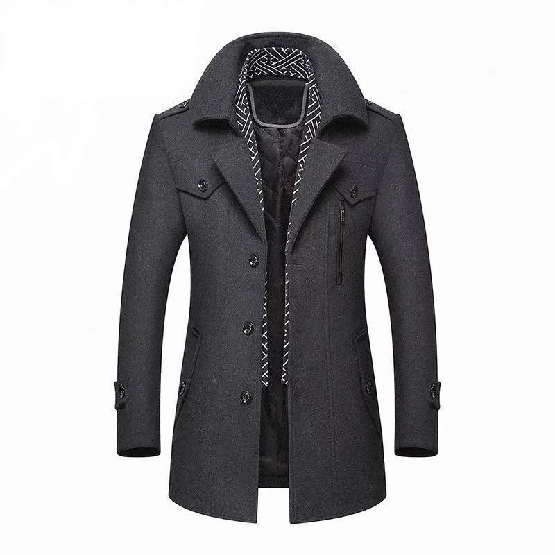 Winter Men Wool Coats Fashion Middle Long Scarf Collar Cotton-Padded Thick Warm Woolen Coat Male Trench Coat Overcoat
Winter Men Wool Coats Fashion Middle Long Scarf Collar Cotton-Padded Thick Warm Woolen Coat Male Trench Coat Overcoat