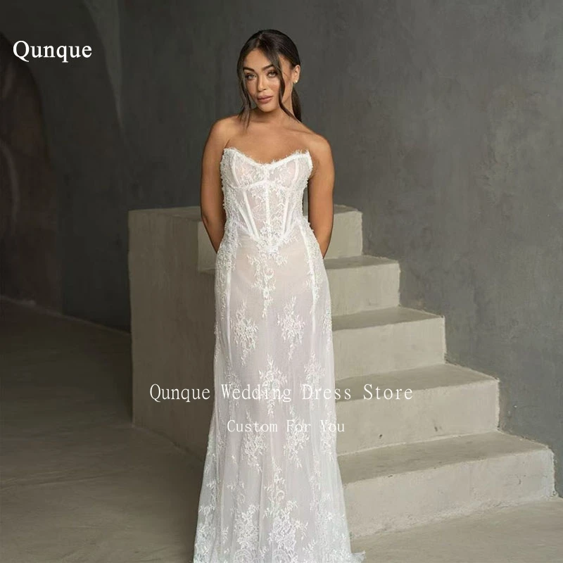 Qunque Sweetheart Luxury Plus Size Wedding Dresses Long Bridal Gowns Sleeveless Lace Court Train Vestido de Novia Customized
Qunque Sweetheart Luxury Plus Size Wedding Dresses Long Bridal Gowns Sleeveless Lace Court Train Vestido de Novia Customized