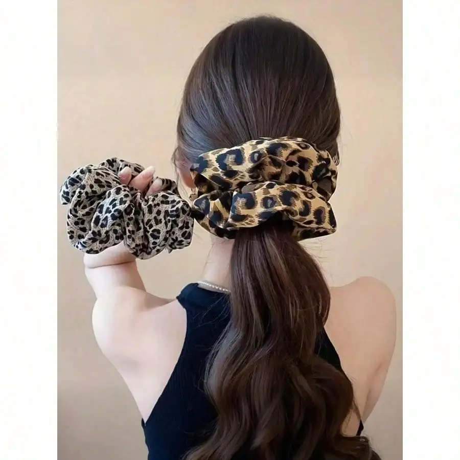 2pcs Leopard Print Hair Scrunchies & Hair Tie Set, Elastic Hair Accessories, Fashionable Dark Color Design, Suitable For Ponytail And Bun, Home Beauty Women Accessory Gifts, Ponytail Holders, Hair Elastics
2pcs Leopard Print Hair Scrunchies & Hair Tie Set, Elastic Hair Accessories, Fashionable Dark Color Design, Suitable For Ponytail And Bun, Home Beauty Women Accessory Gifts, Ponytail Holders, Hair Elastics