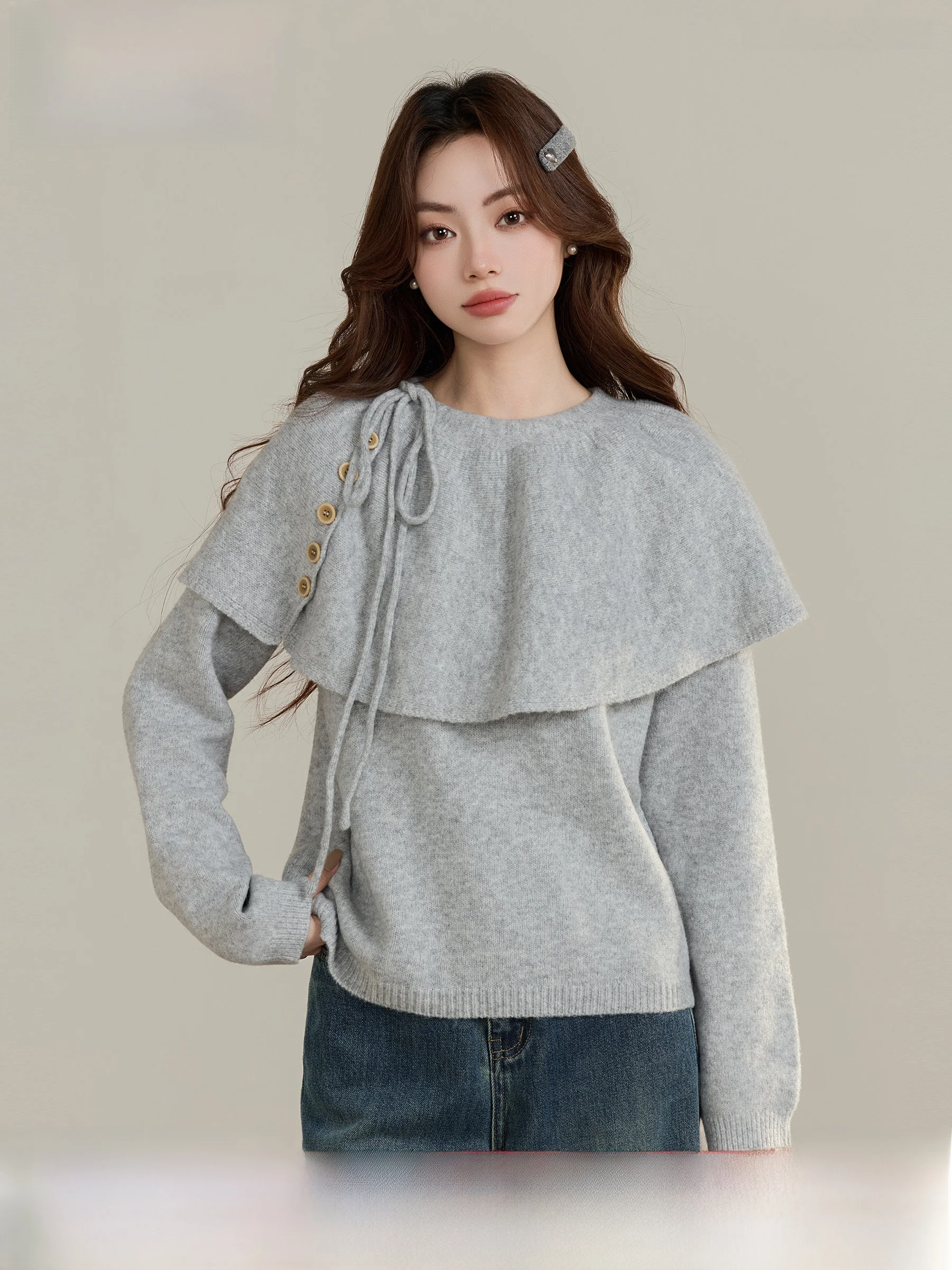 Lingjiu Women's Vintage Cloak Sweater Belted Autumn Winter Small Size Agel Versatile Top Warm Thermal Long Sve round Ne
Lingjiu Women's Vintage Cloak Sweater Belted Autumn Winter Small Size Agel Versatile Top Warm Thermal Long Sve round Ne