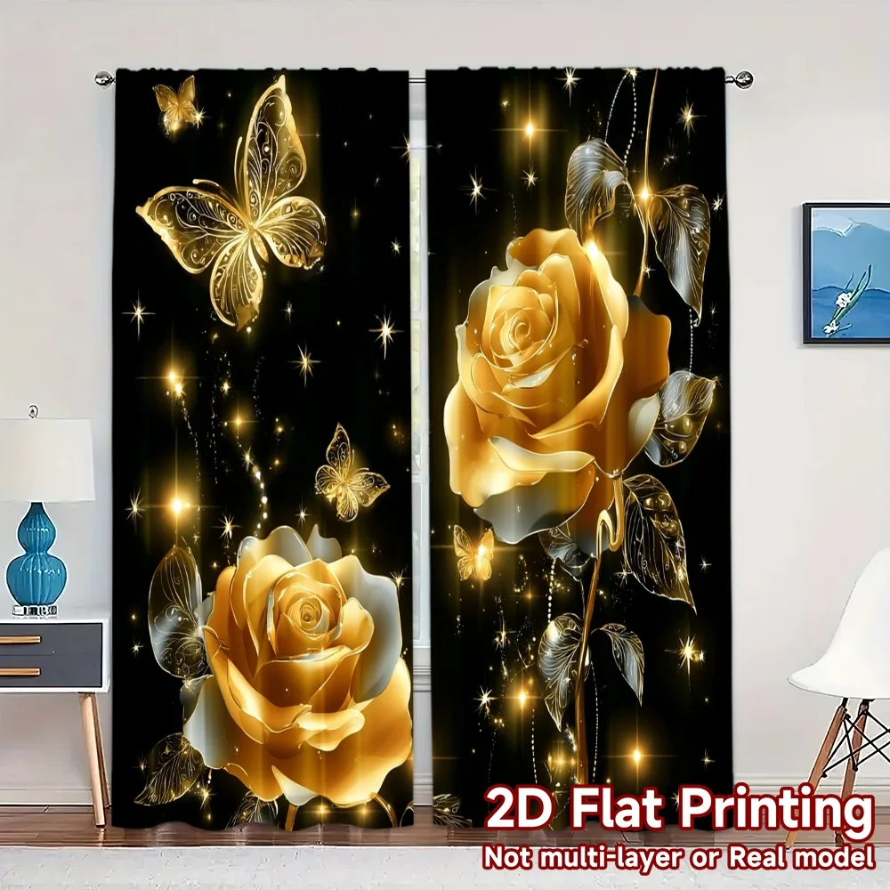 2pcs, 2D FLAT PRINTING Curtains (Without Rod) Golden Elegance Fashionable Modern Curtains Semi-Sheer Curtains Decorations For
2pcs, 2D FLAT PRINTING Curtains (Without Rod) Golden Elegance Fashionable Modern Curtains Semi-Sheer Curtains Decorations For