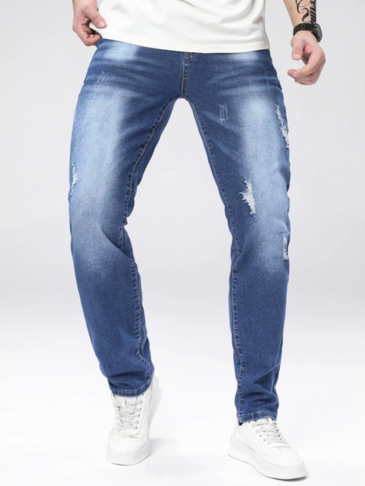 Мужские эластичные джинсы в стиле ретро с дырками, узкие винтажные однотонные брюки-карандаш, высококачественные модные прямые брюки-карго, мужская уличная одежда
Мужские эластичные джинсы в стиле ретро с дырками, узкие винтажные однотонные брюки-карандаш, высококачественные модные прямые брюки-карго, мужская уличная одежда