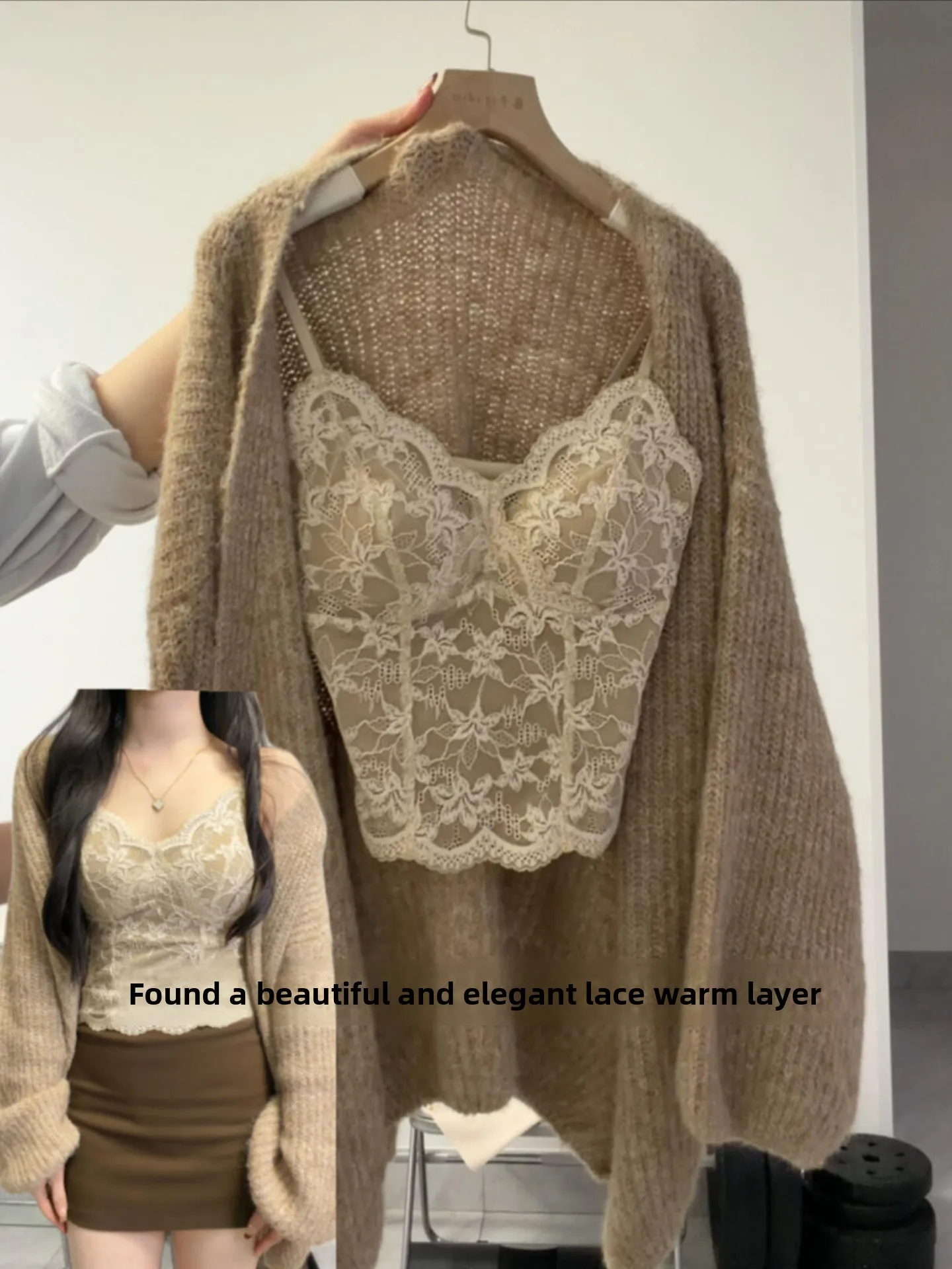 Французский вязаный кардиган с кружевом и V-образным вырезом, женский теплый свитер-база для ношения под одеждой или как верхняя одежда, кружевной комплект, длинный рукав
Французский вязаный кардиган с кружевом и V-образным вырезом, женский теплый свитер-база для ношения под одеждой или как верхняя одежда, кружевной комплект, длинный рукав